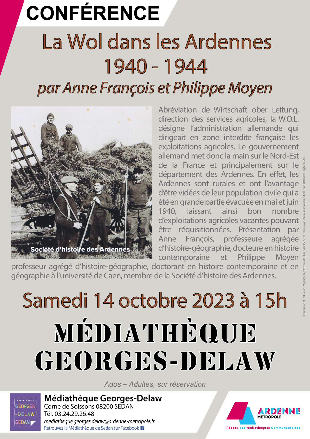 Conference de Anne Francois et Philippe Moyen Octobre 2023