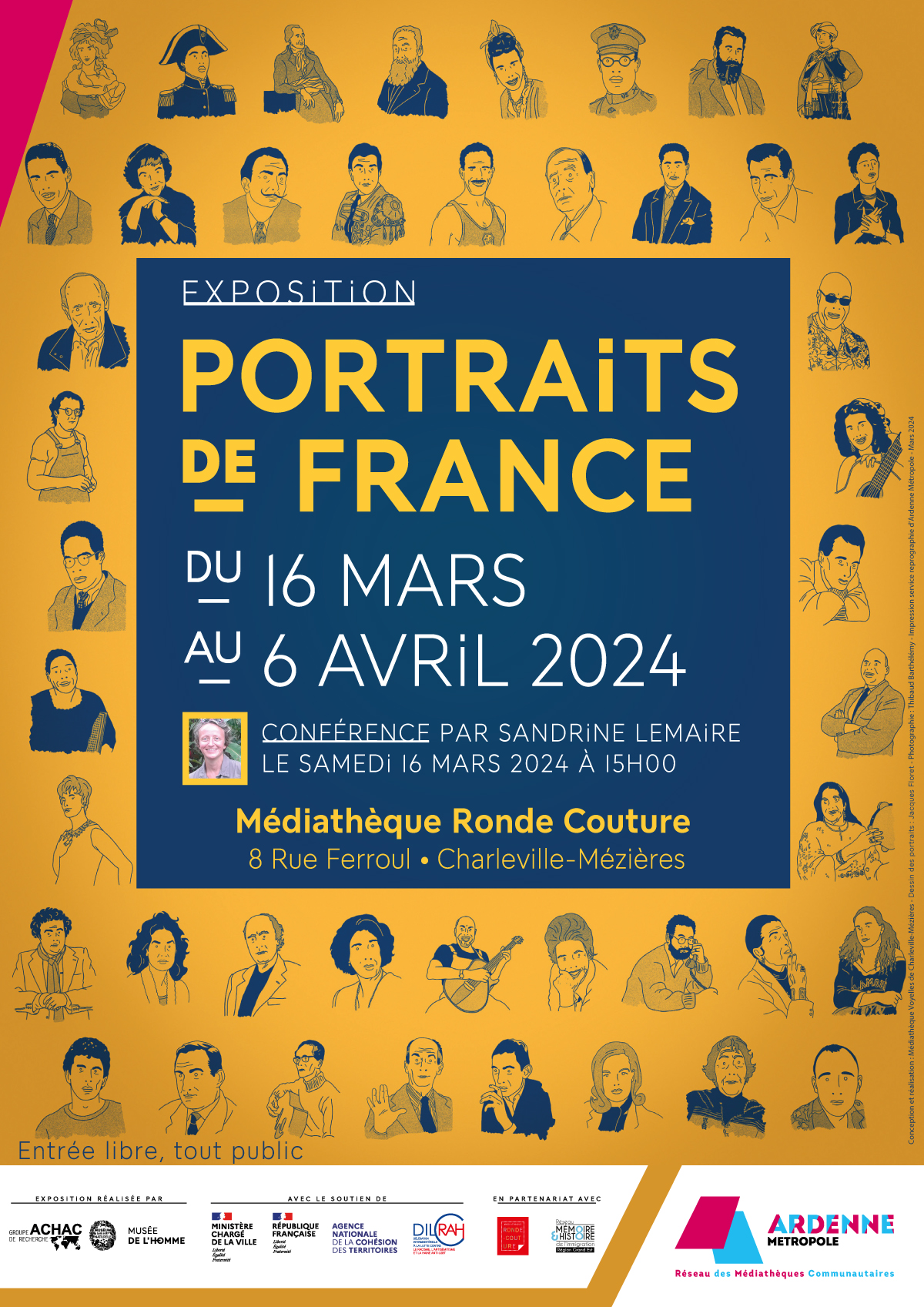 Affiche Exposition Conference Portraits de France RC