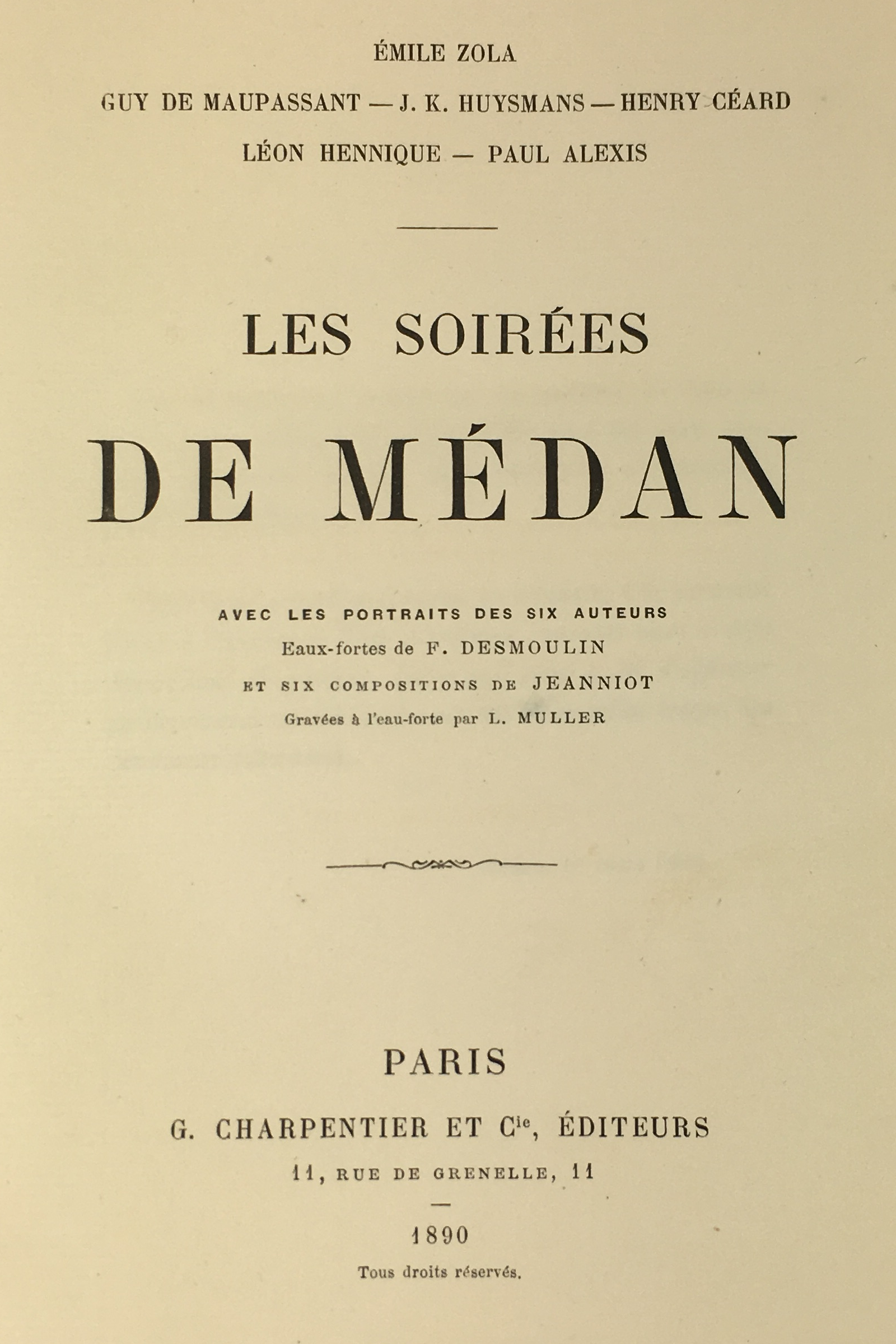 © Les soirées de Médan, 1890, fonds Berté coll. MGD
